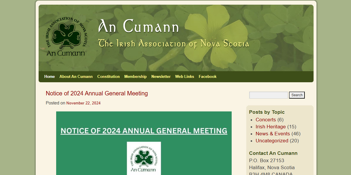 An Cumann - The Irish Association of Nova Scotia