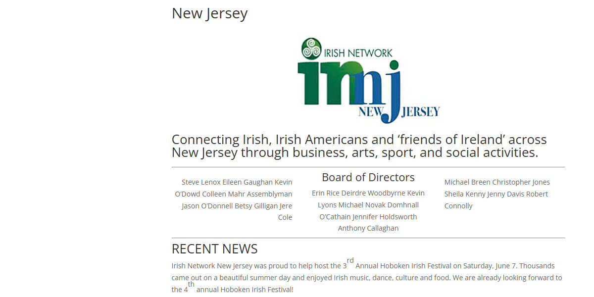 Irish Network New Jersey